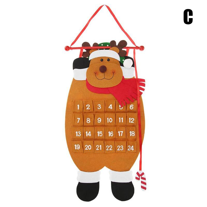 neue Weihnachten Advent Kalender Filz Stoff Countdown Weihnachten Baum Dekor Liefert: c