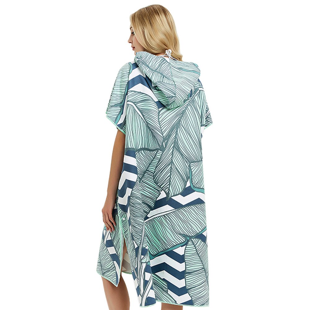 Toalla deportiva con capucha para hombre y mujer, Poncho de secado rápido, albornoz de playa, bata de baño, Sudadera con capucha para Surf, Parka de natación