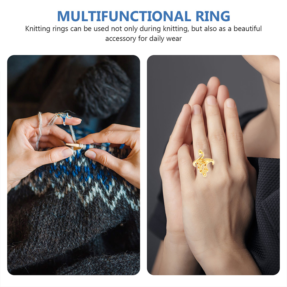 5pcs Knitting Loop Rings Multi-purpose Rings Practical Crochet Rings