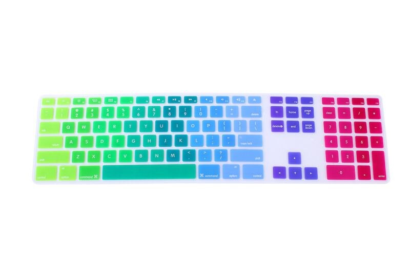 Pour Apple couverture de clavier iMac G6 protecteur de bureau coloré peau de Silicone avec clavier numérique pour Mac G5 peau de protection de la peau: Rainbow