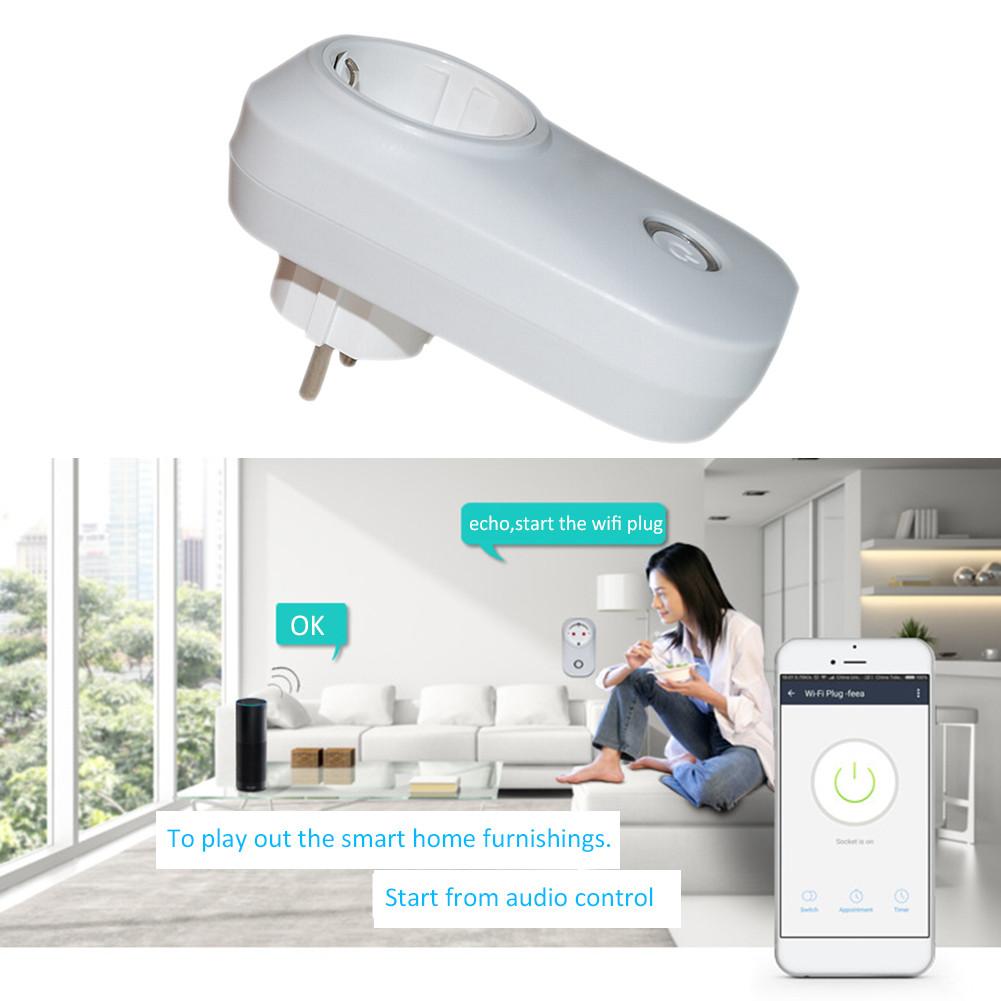 Neueste WIFI Smart Plug Smart Switch Buchse EU Stecker Audio Control Smart Timing Buchse Drahtlose Outlet Stimme Intelligente Steuerung