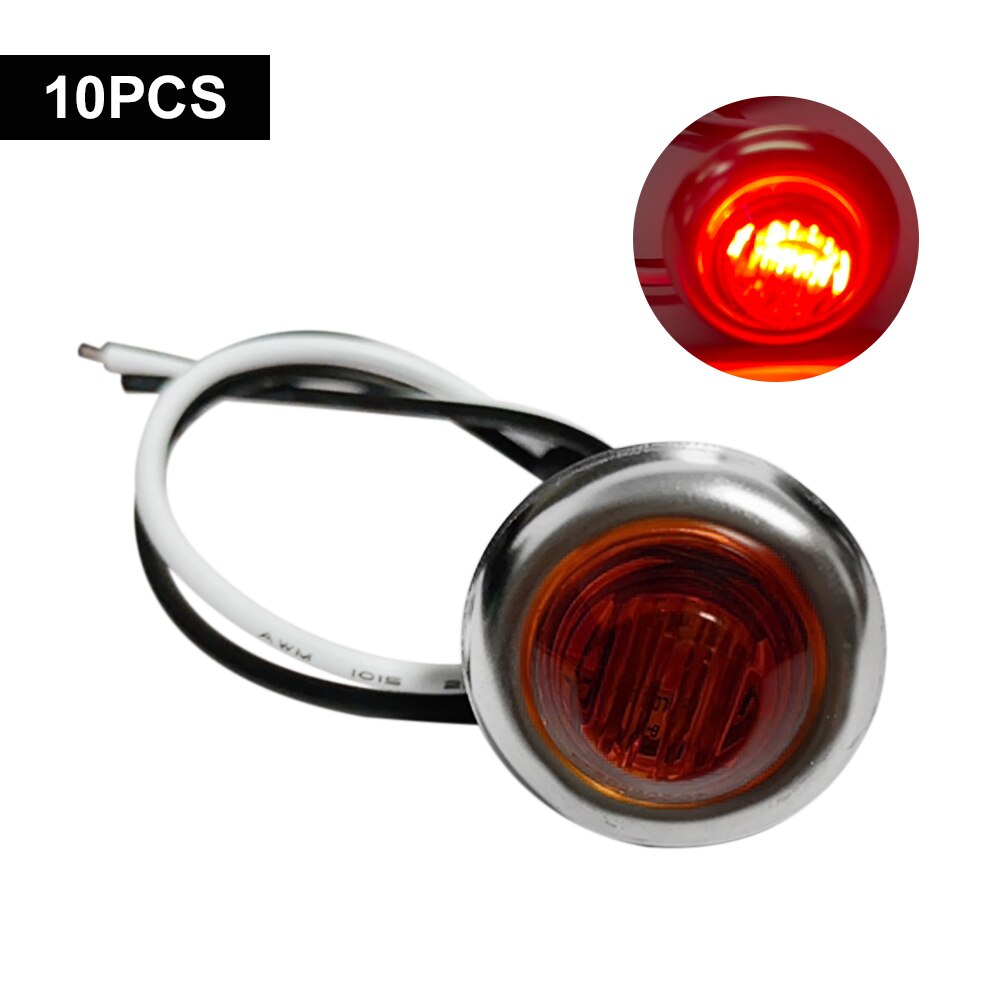 10 sztuk oświetlenie marynistyczne doprowadziło łódź lampka grzecznościowa 12V 3doprowadziło wodoodporna 3/4 "okrągłe oświetlenie wnętrza łodzi nawigacji ciężarówka boczne światła sygnalizacyjne: Czerwony