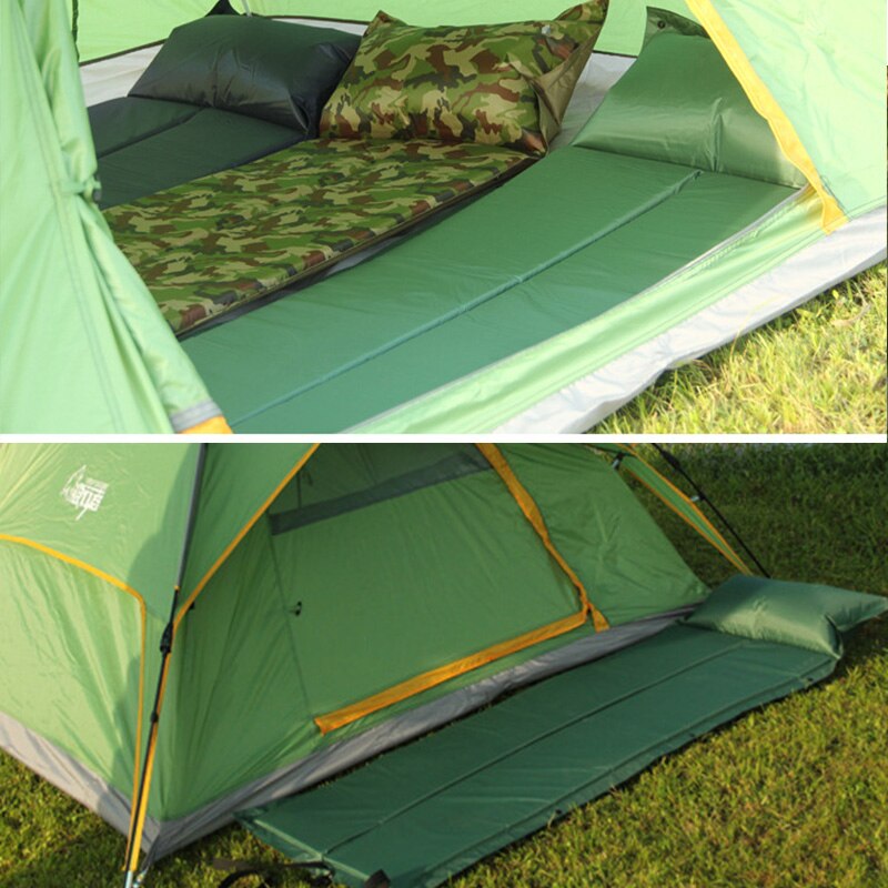 Sove seng camping rullemåtte selv oppustelig oppustelig pude luftmadras taske camping pad picnic strandmåtte sandmåtte