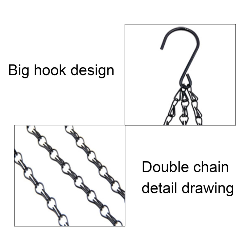 Mand Ketting Dubbel-Hoofd Voor Opknoping Manden Plant Pot Tuin Hanger 3 Punt S-Vormige Iron Decoratieve Yard 80 Cm Bloempot Haak