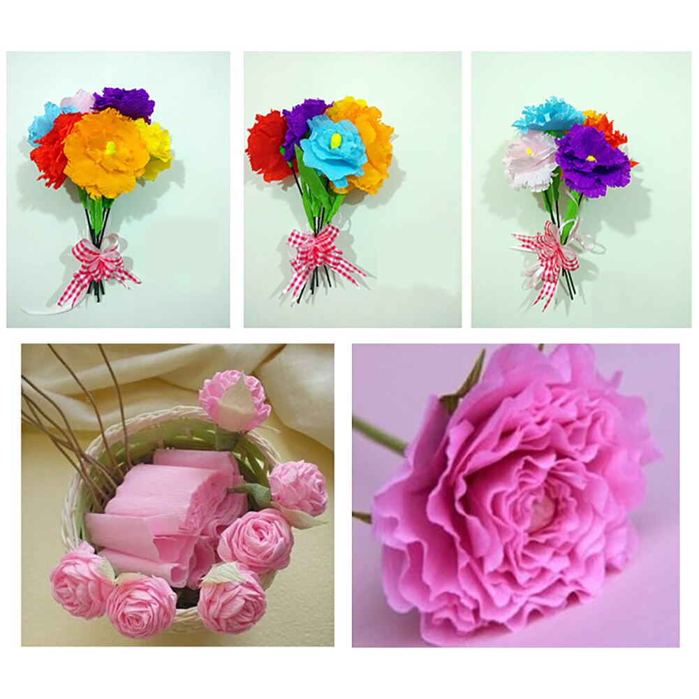 Folding Origami Crinkled Crepe Paper toys bright colors and hologram paper DIY Flower Wrapping Kids Handcrafts Supplies