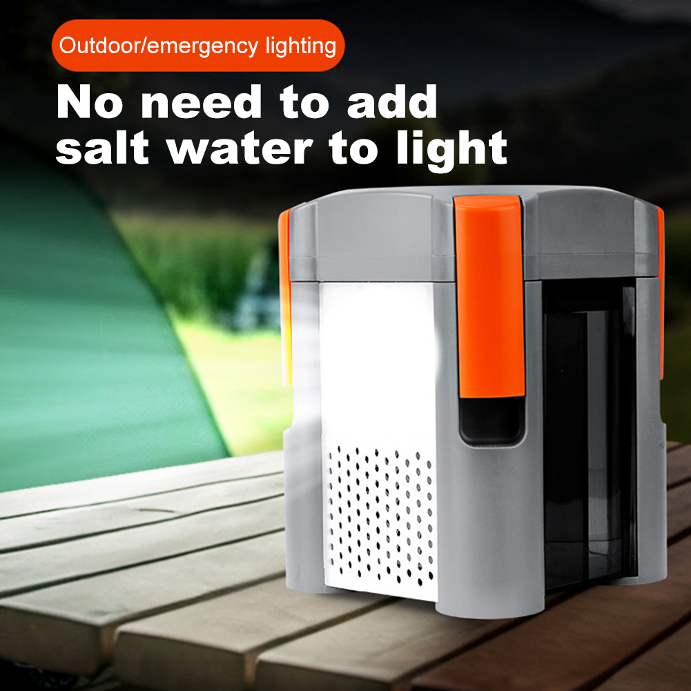 Lampe de Camping en eau salée, aucune batterie requise, lumière LED pour Camping en eau salée, éclairage continu 72H pour les urgences