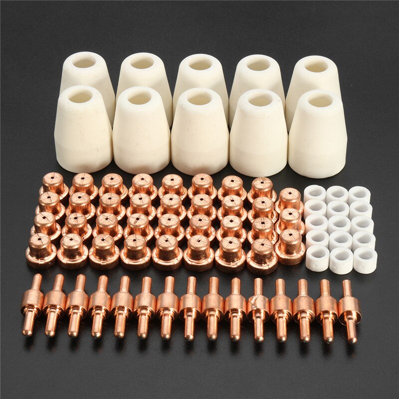 75pcs Air Plasma Cutter Consumables Extend Cutter Accessories For Cutter Welding Torch Electrodes Tips Nozzles Fit CUT40 CUT50