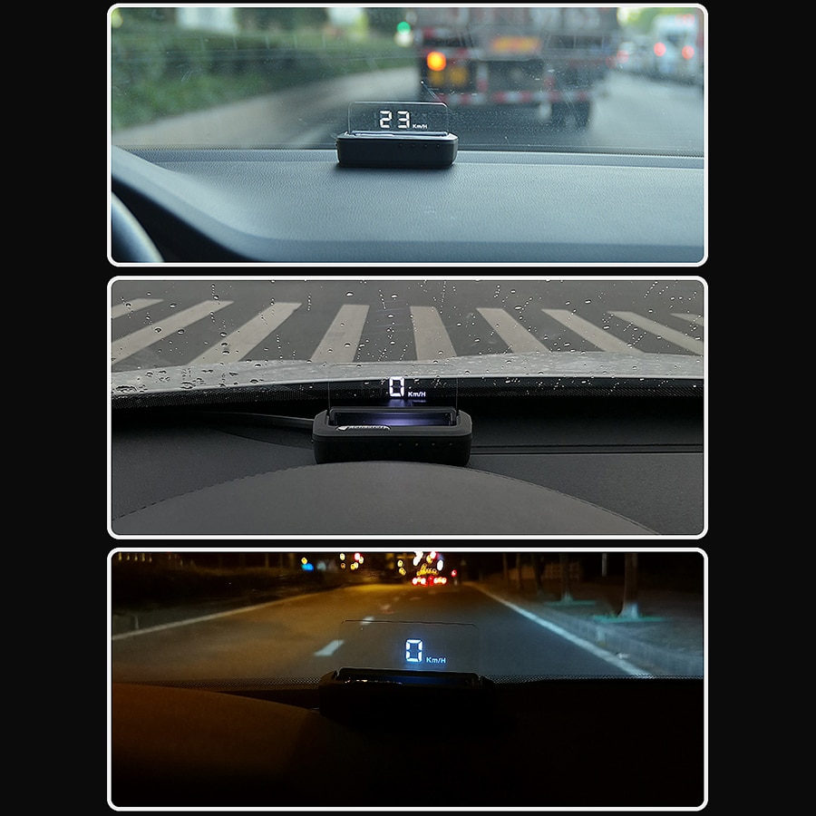 OBDII Smart Mirror HUD display obd2 indicador proyector Overspeed alarma voltaje agua temperatura Monitor