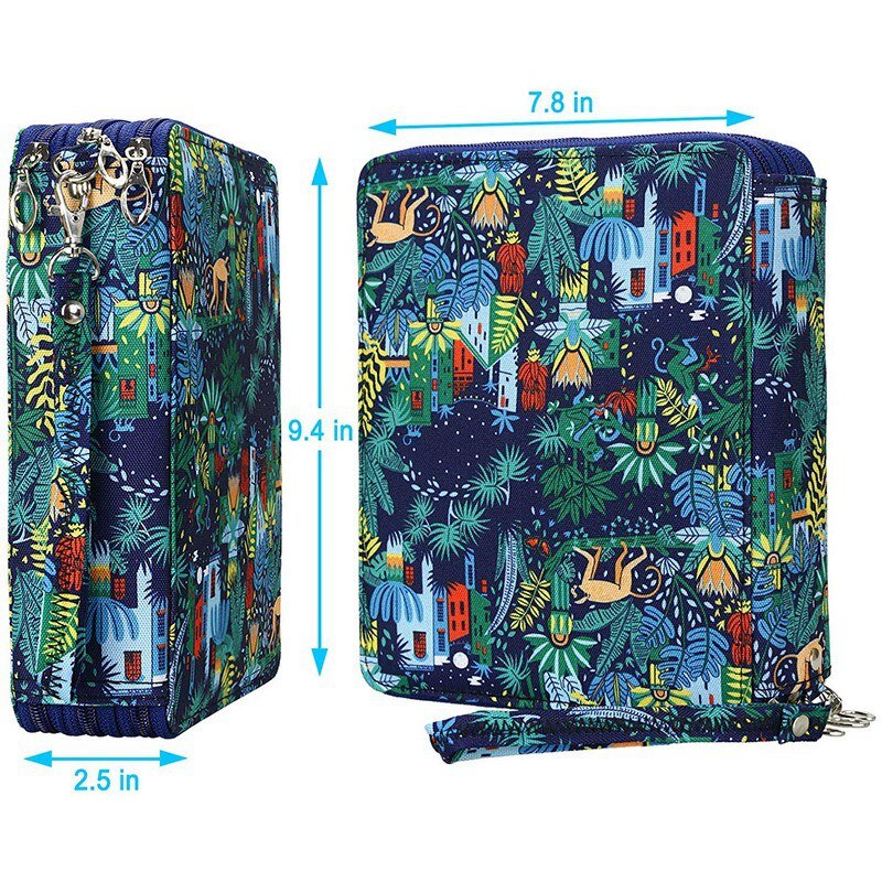 Grote Etui, 120 Slots Gekleurde Potlood Case Oxford Stof Pen Case Met Compartimenten Potlood Houder Voor Aquarel