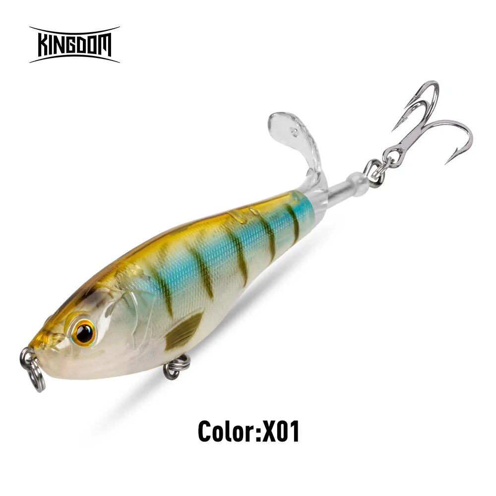 Reino Topwater Hélice Lápis Isca Popper Whopper Plopper 90mm 11g 110mm 17g Wobblers Artificiais Para Bass Pike Hard Lures: 120 milímetros / Branco
