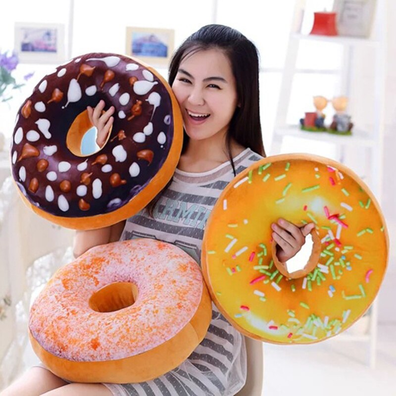 40cm puder donut chokolade donut sofa sæde pude donut formet pude flot bund pude lur pude uden fyld