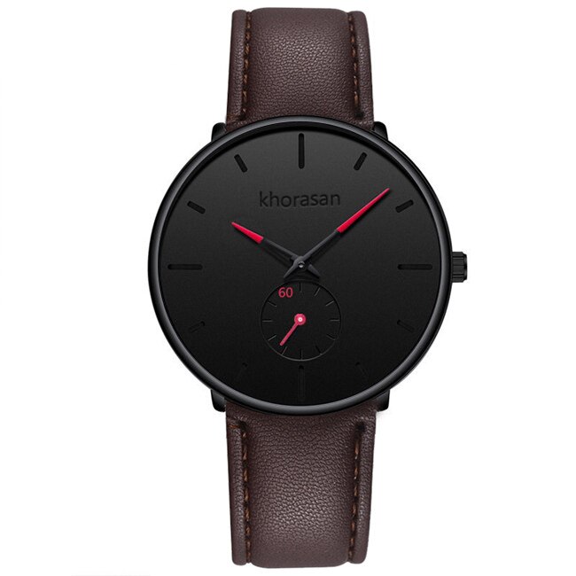 Minimalistiske herre casual ure til mænd business ur mandlige rustfrit stål mesh bælte simpelt kvarts ur reloj hombre: L brun rød