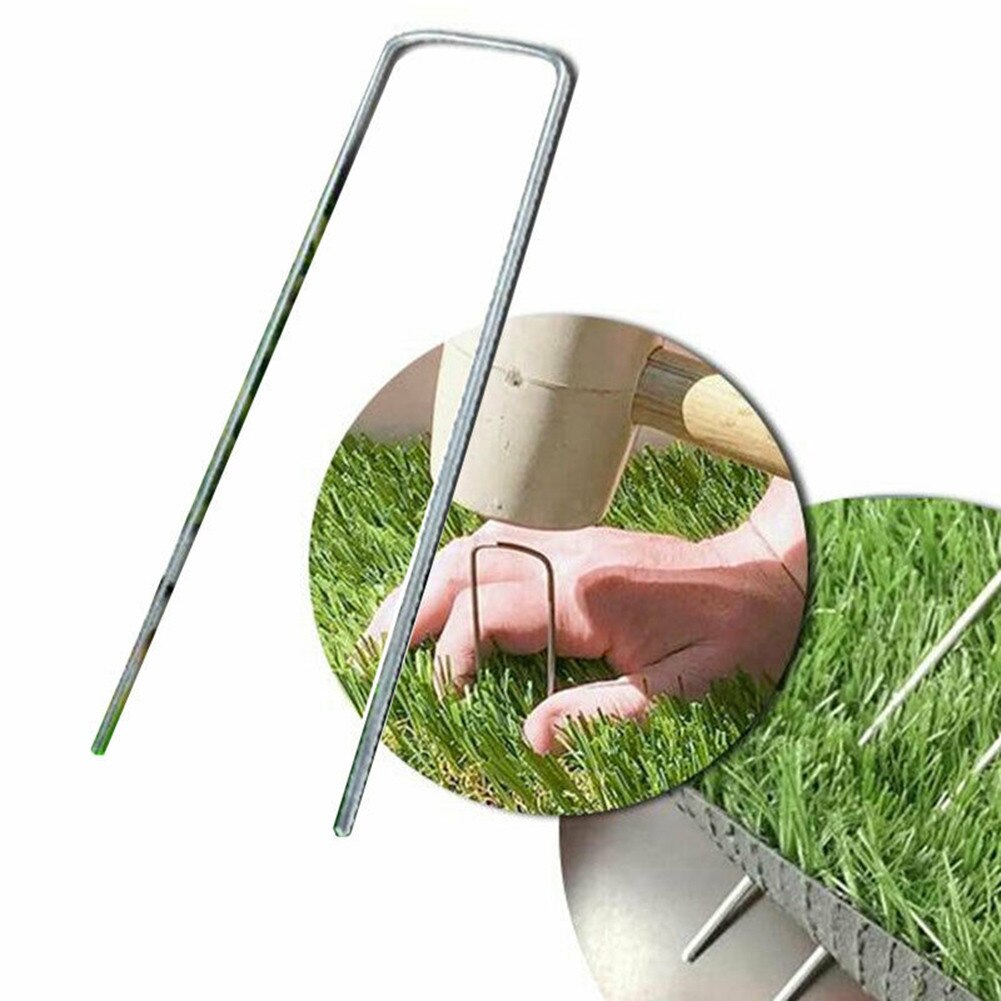 20Pcs Turf Pin Zwarte Tuin Tent Grond Nietje 'S Iron Metalen Beveiligen Pinnen