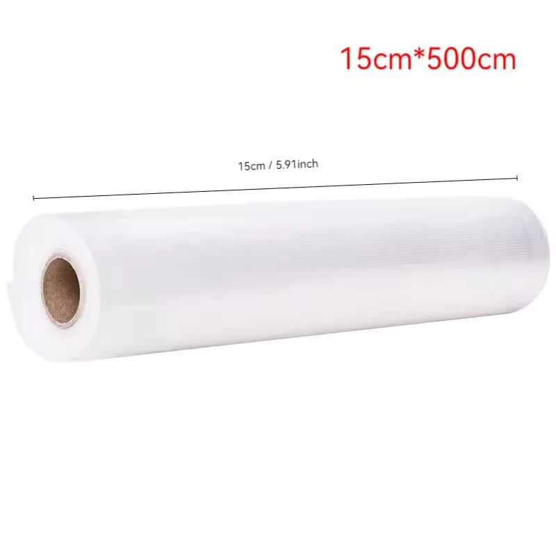 500cm vakuumemballageposer til mad, vakuumforseglet pose til opbevaring i køkken, vakuumplastrulle til opbevaring af mad: Lysegrøn