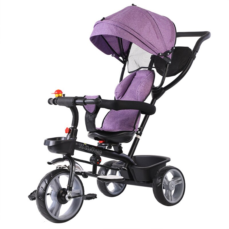 Marchio di Qualità Portatile Del bambino Triciclo Bici Triciclo per Bambini Passeggino Bicicletta Girevole Carrozzina Sedile Staccabile Ombrello Carrozzina