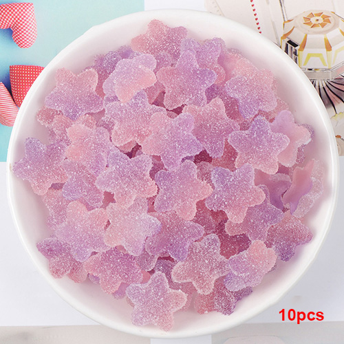 Boxi5pcs/10 Stks/pak Slime Charms Resin Star Additieven Benodigdheden Diy Kit Filler Decor Voor Pluizige Clear Cloud Slime Klei: Purple 10pcs