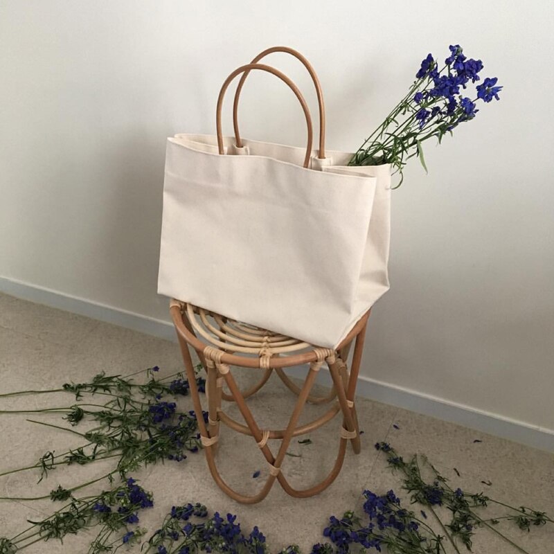 Bolso de compras grande, bolso de lona Jumbo informal blanco de verano, bolso de playa, bolso de hombro