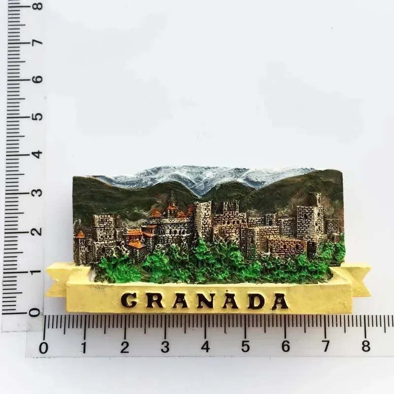 Aimants de réfrigérateur Souvenir de Barcelone Espagne, Colomb Granada Ibiza Priority ilia Maalaga, Autocollants pour la décoration de la maison et de la cuisine: Rouge