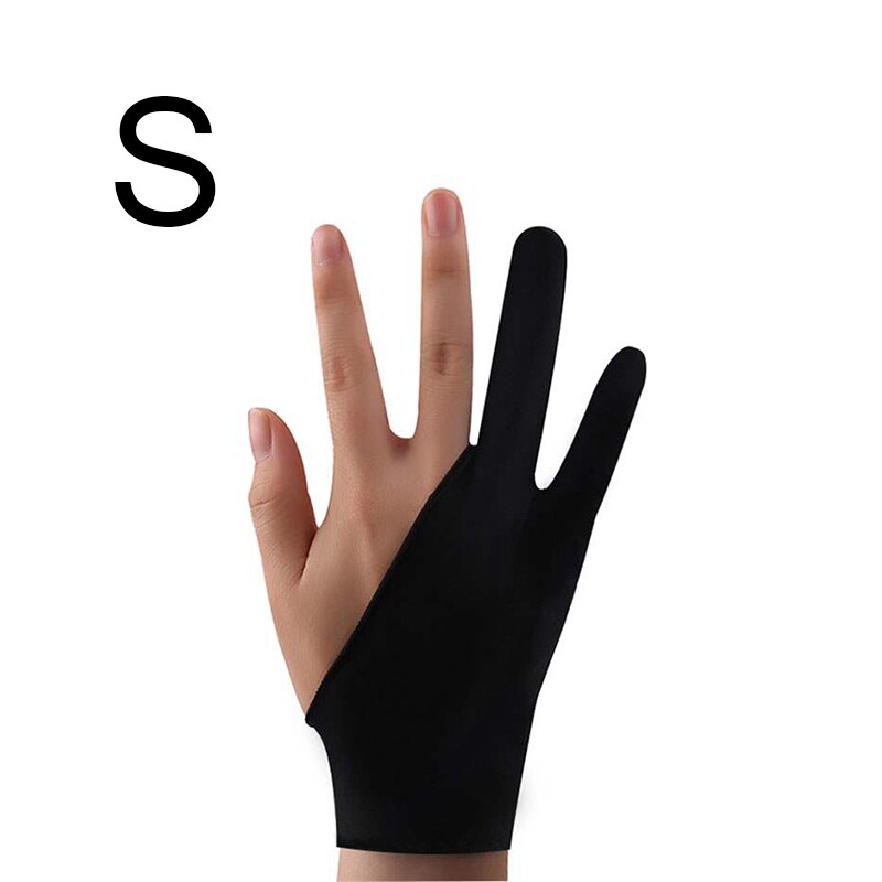 To-finger mitte kunstner anti-touch handske til tegning af tablet højre og venstre handske antifouling til ipad skærmbræt: S