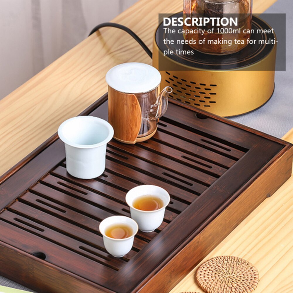 Walnoot Houten Thee Dienblad Chinese Thee Serveren Kung Fu Thee Trays Milieuvriendelijke Tafel Water Opslag Trays Met Water Opslag Theewaar