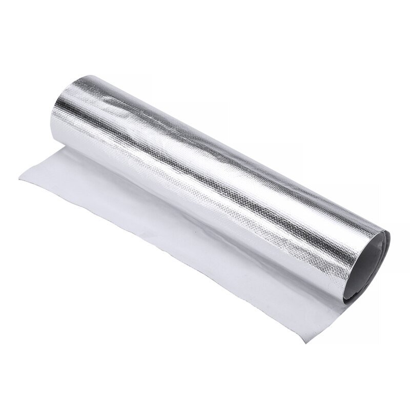 1pc 12"x24" 0.2mm Thickness Car Auto Heat Shield Barrier Heat Reflective Adhesive Backed Aluminum Fiberglass Cloth with PSA