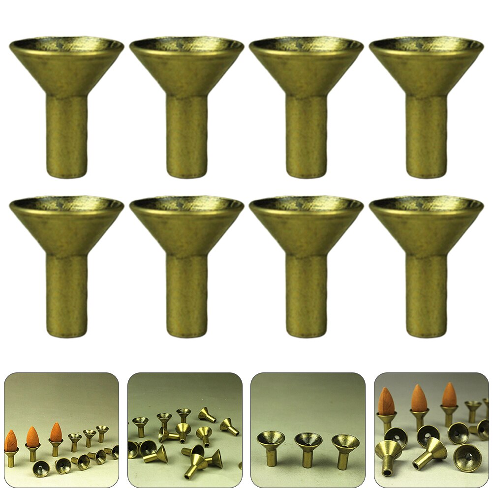 12pcs Metal Backflow Incense Cone Holders Aromatherapy Incense Burner Table Stands