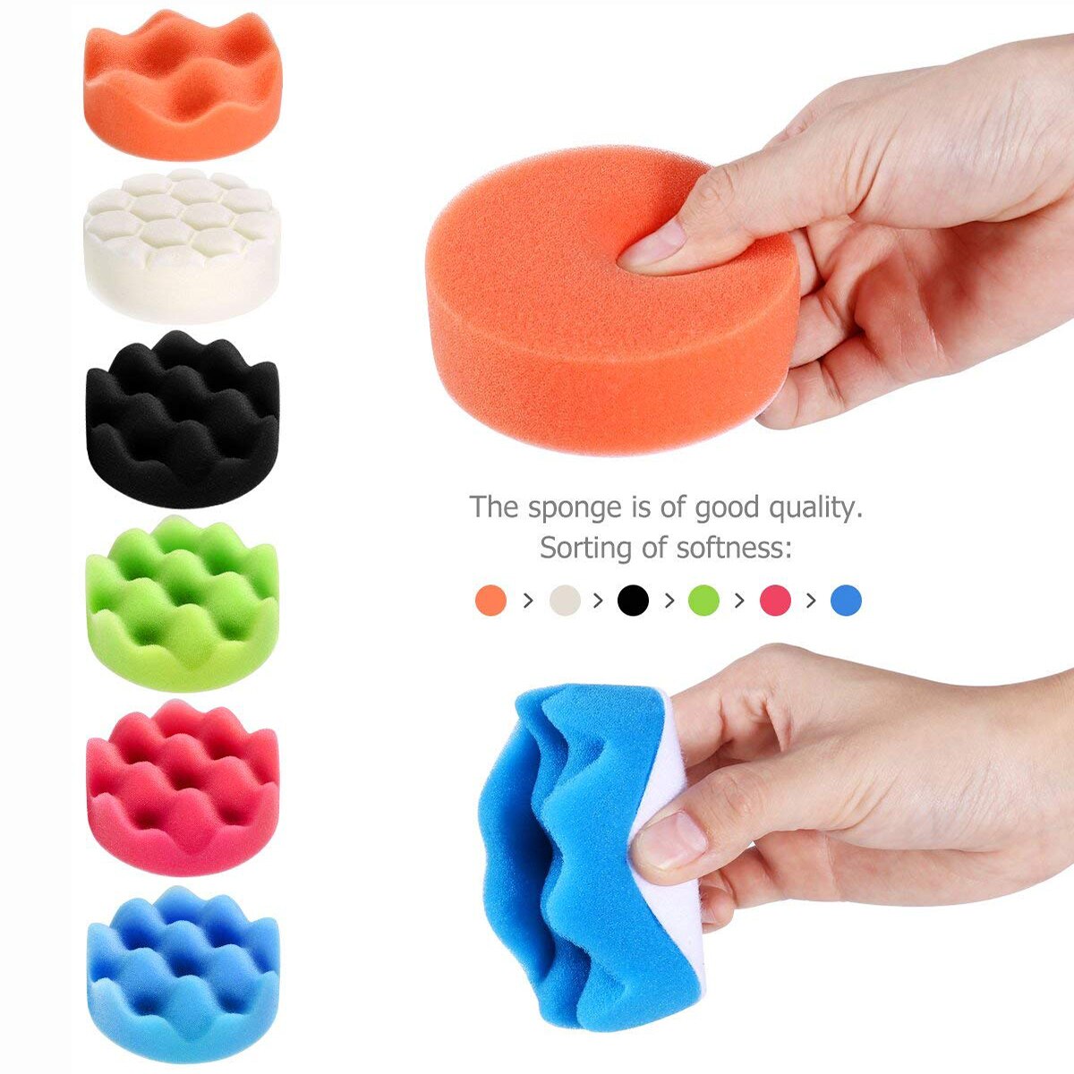 WeeGoo 15 pezzi cuscinetti per lucidatura auto per trapano, lucidatura ruota mocio kit cuscinetti composti per metallo alluminio, acciaio inossidabile, cromo, macchina, legno, plastica, ceramica