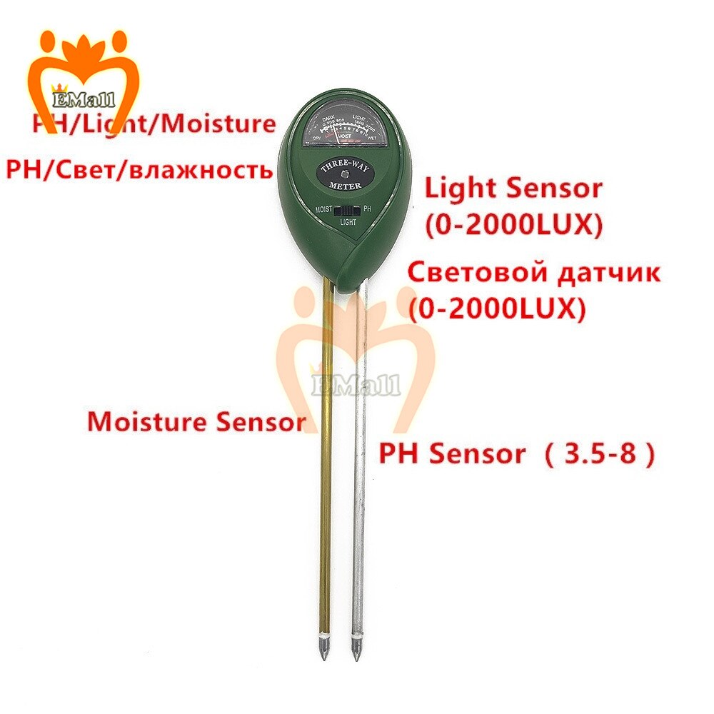 Soil Alkalinity and Acidity Tester Multi-purpose Garden Tool Indoor Outdoor Plant Flower Soil Hygrometer Ph Test Moisture Sensor