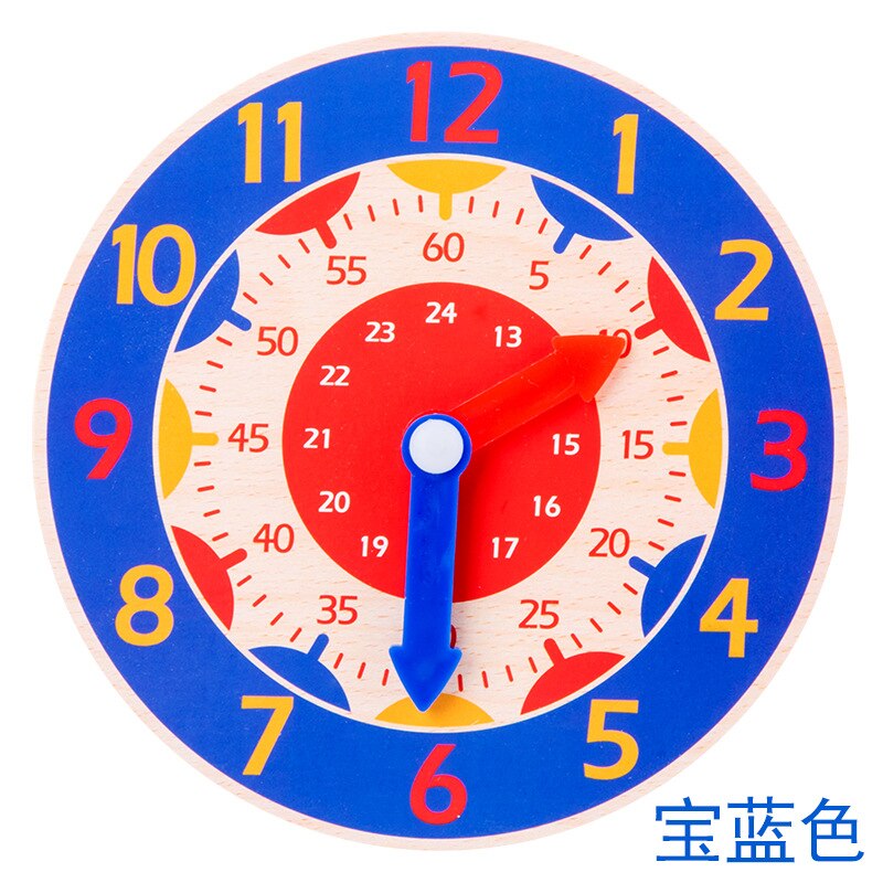 Benqing Kinderen Puzzel Digitale Klok Speelgoed Baby Houten Speelgoed Kleuterschool Vroege Onderwijs Kraam Klein Speelgoed WJ086: Royal Blue
