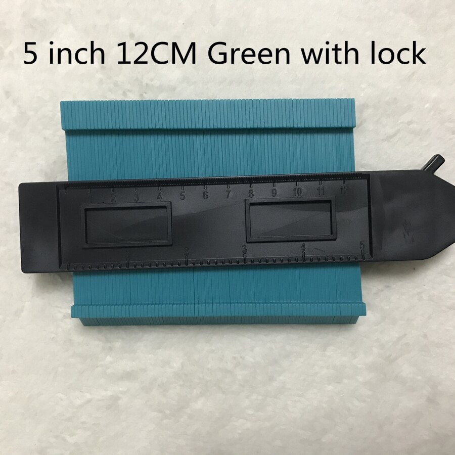 Contour Copy Gauge Contour With Lock 5/10inch Gauge Duplicator Contour Scale Template Wood Marking Tools Tiling Measuring Ruler: green 12cm lock
