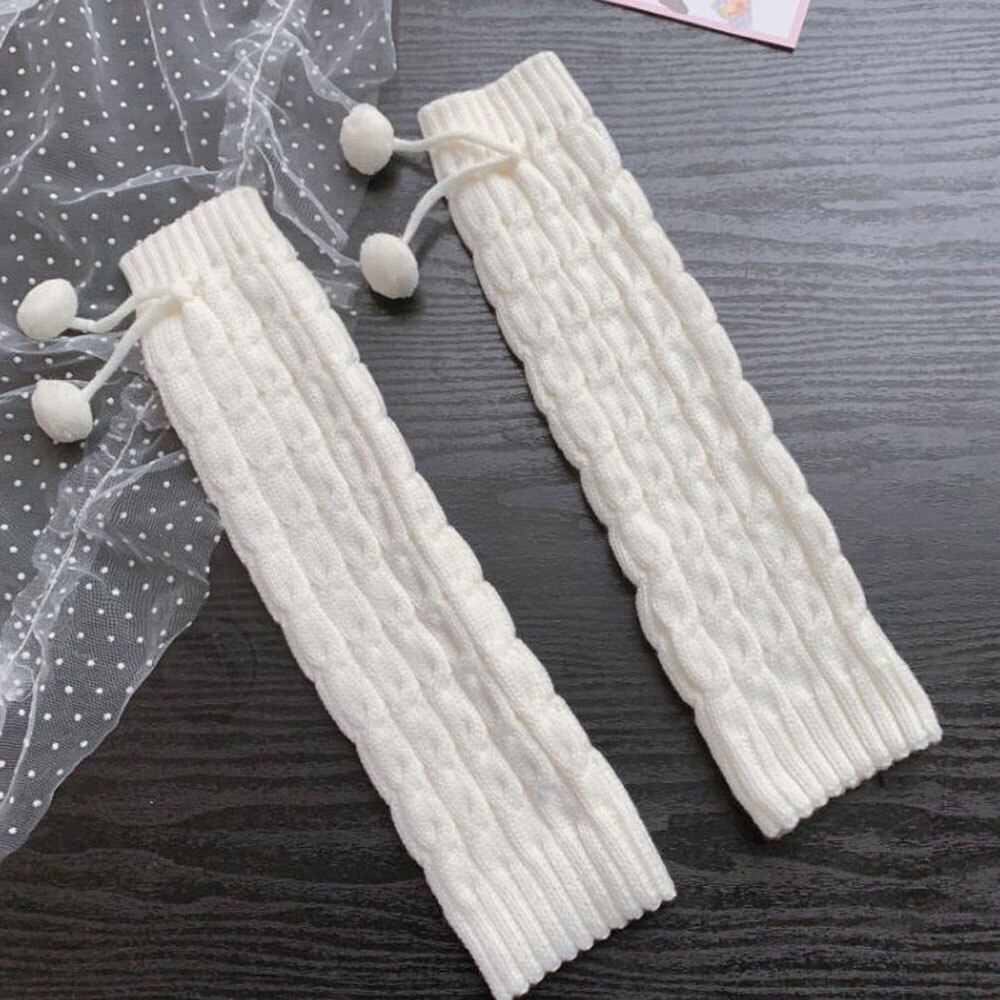 Japanese JK uniform Lolita style Slouch Socks Loose Boots Solid Color Knit Over Knee Leg Warmers Socks warming cover leg warm