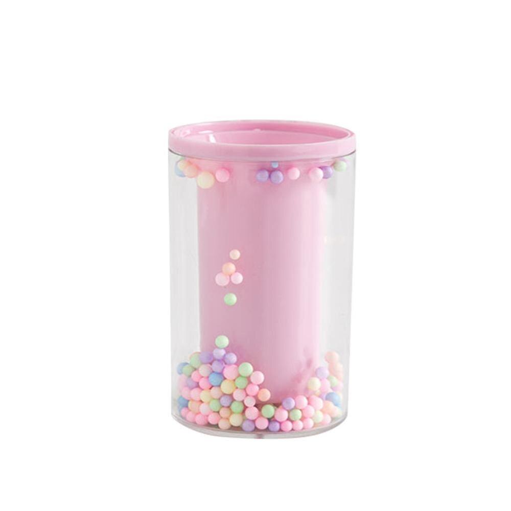 Cute Pen Holder Office Organizer Cosmetic Square Pencil School Pen Supplies Container Stand Office Holders Stationery: Pink round