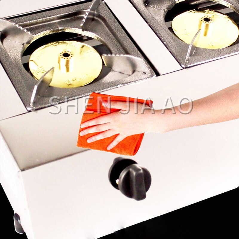 Commercial three-hole gas stove Stainless steel stove Energy-saving furnace Firepower Hotel kitchen gas stove