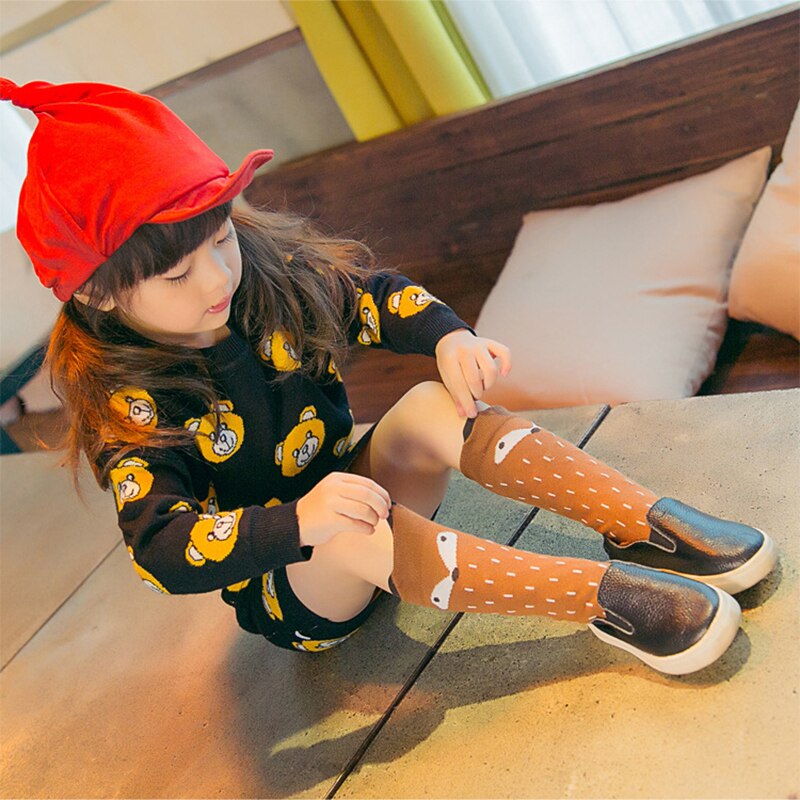 Herbst Winter Nette freundlicher Fuchs Socken Totoro Bär Pfannkuchen Karikatur Mädchen Knie Hohe Baby Lange Neue YYT357