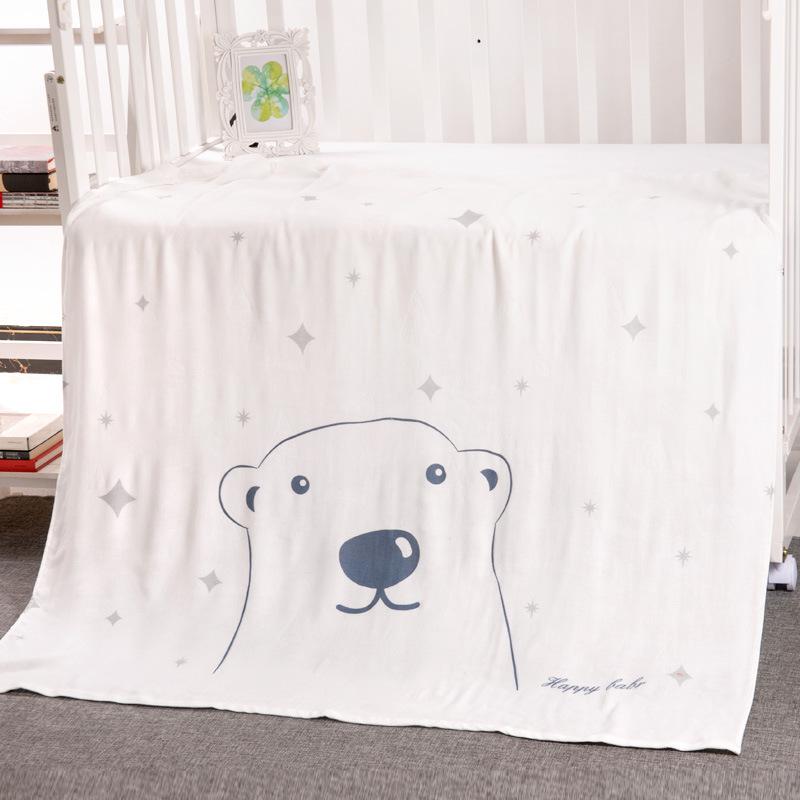 Colchas delgadas de doble cubierta en verano, aire acondicionado en verano y artículos frescos para bebés para recién nacidos 110*110cm: bear