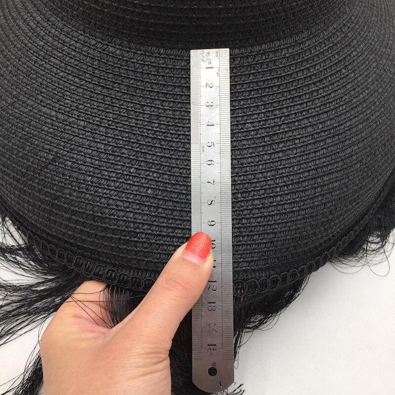 Chapeaux noirs avec pompon pour femmes, grand eaves de scène, petit chapeau de soleil et mystère du visage, spectacle de