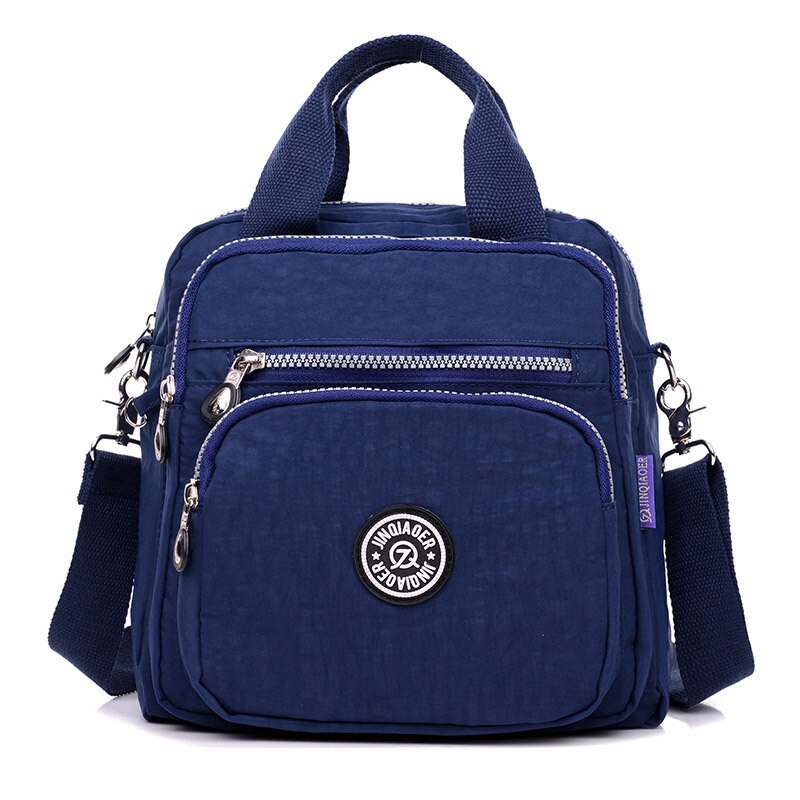 Tas Vrouwen Stijl Waterdichte Nylon Tas Crossbody Tas Mode Mama Schouder Multi-Functionele Rugzak: Dark Blue