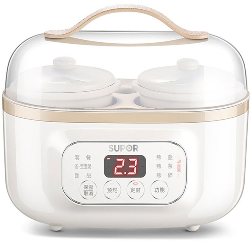 220V 1L Electric Slow Stewing Machine Portable Ceramic Stewer Multi Cooker Stewing Cooker With 2 Inners
