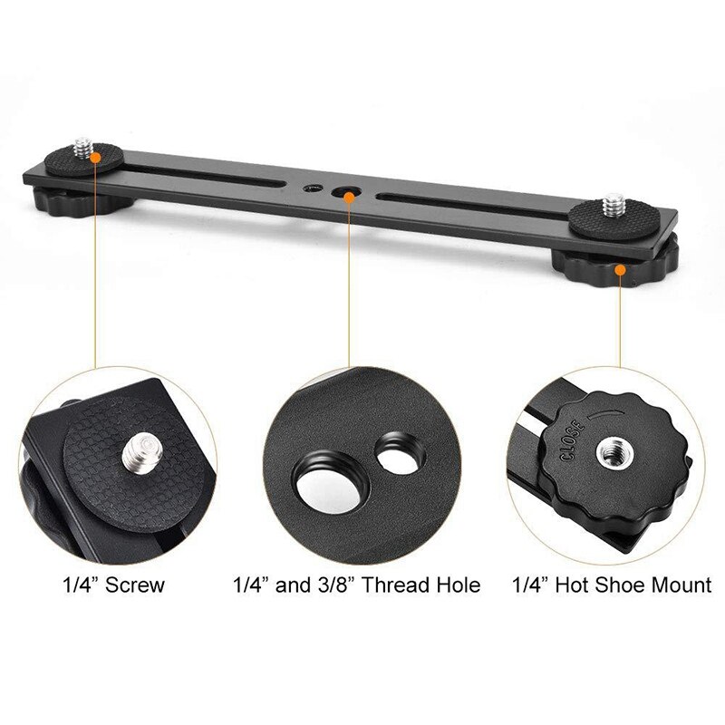 8 inch Dual Flash Camera Mount Tripod Bracket with 1/4 Screw for 3D Stereoscopic Photography DSLR Camera Accessories