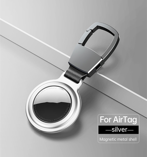 Metal Magnetic Adsorption Case for Apple Airtag Protective Cover Tracker Accessories Anti-scratch Sleeve Keychain For Air tags: 橄榄绿