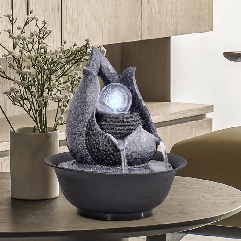 Fuentes de escritorio decorativas para el hogar hechas a mano, fuente de agua interior, artesanía creativa, decoración del hogar y estatuillas, fuente de cascada FengShui