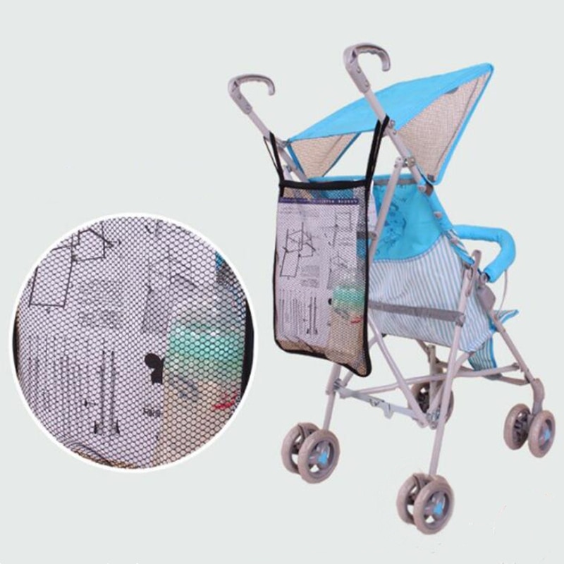 Filet de rangement pratique pour poussette de bébé, filet de rangement pour biberons, couches, pochette suspendue, organisateur, support de sac, poche, accessoires pour poussette de bébé