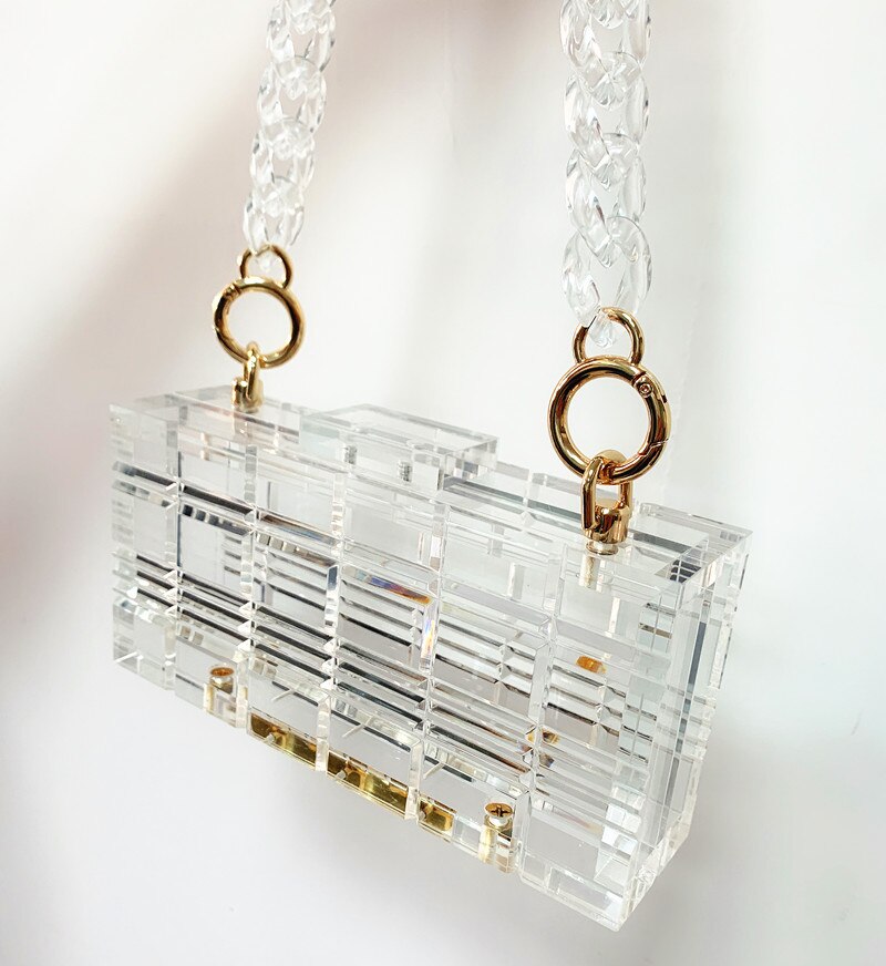 Helder acryl clutch Purse vrouwen transparante plastic box zak Dubai meisje vintage luxe avond wedding party handtas zomer tas