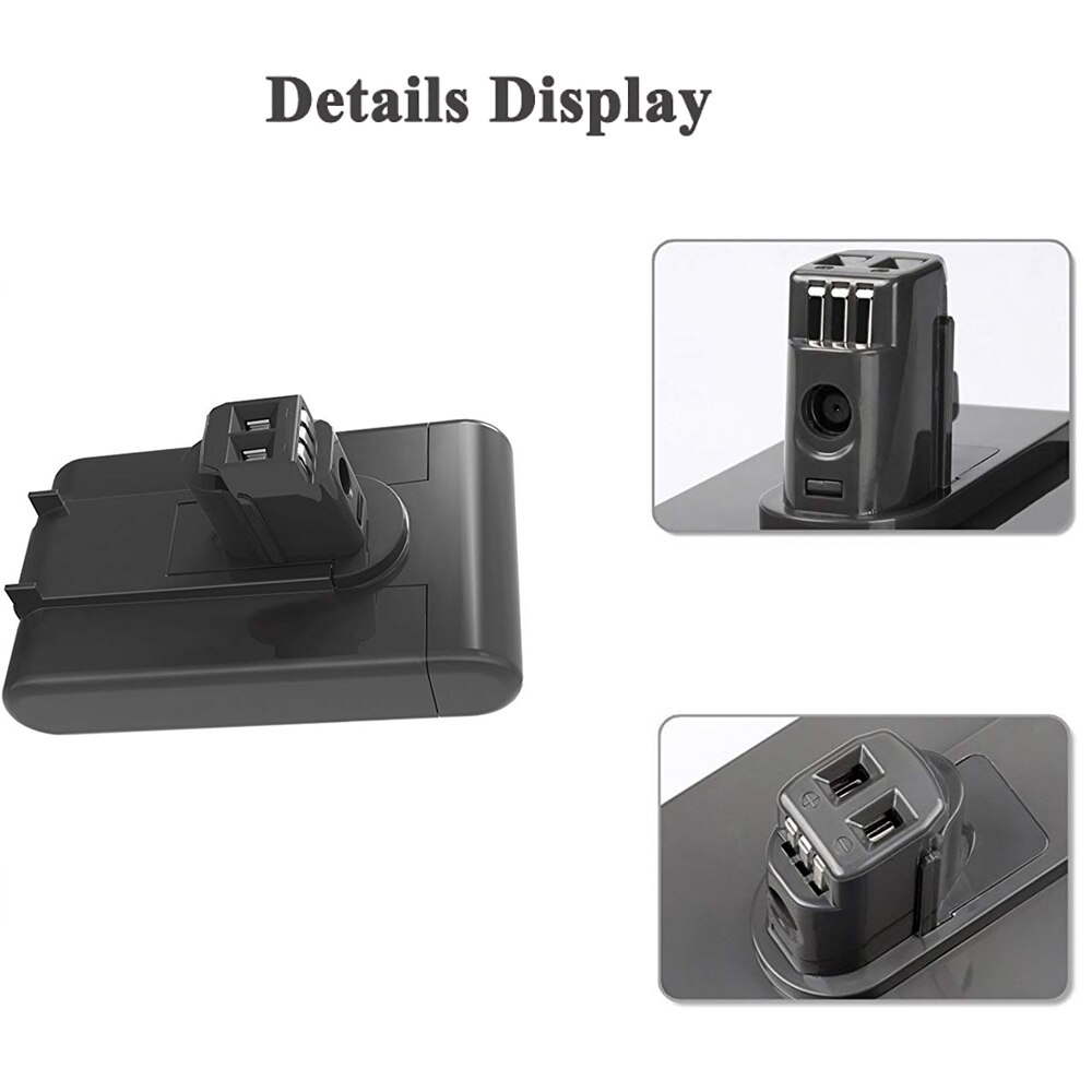 Batteria Aspirapolvere 22.2V - 12800mAh Li-ion - Ricambio per Dyson DC31, DC34, DC44, DC35, DC45