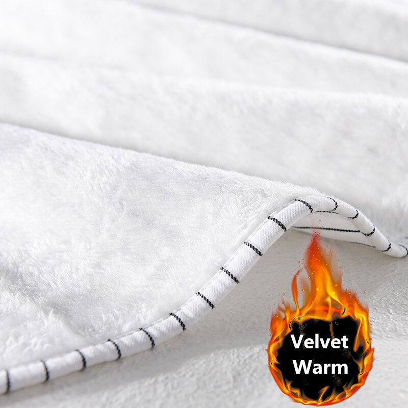 Efterår og vinter stil stribet plus fløjl varm skjorte herre casual skjorter til mænd langærmet stribet skjorte herre