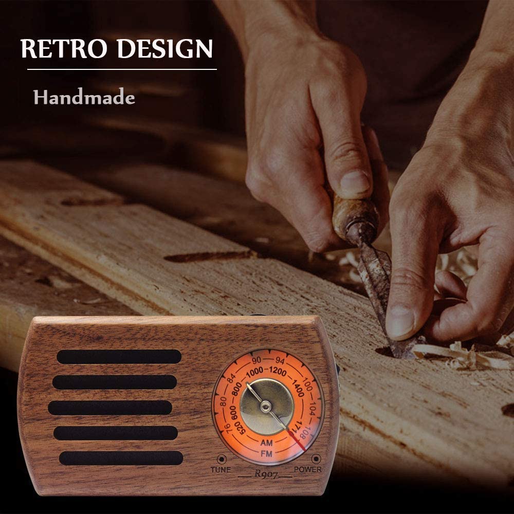 REDAMIGO Solid Wood Digital FM Radio AM Mini linternet Radio Portable FM AM Radio RADR917+