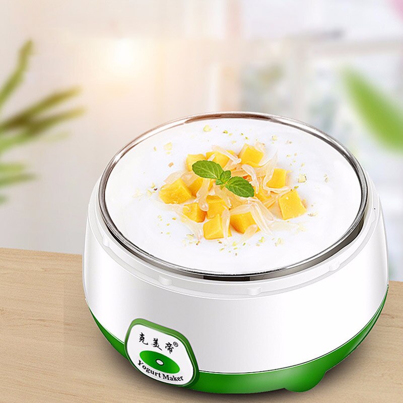 1L Mini Yoghurt Machine Roestvrijstalen Voering Dubbele Verzegelde Smart Automatische Yoghurt Maker Thuis Keuken Diy Tool Plastic Container