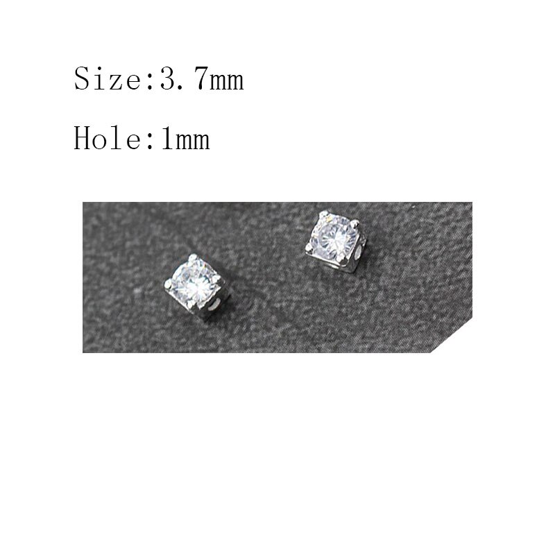 100% 925 Sterling Silver Spacer Beads With AAA Zircon Pretty Gold Color Charm Silver Beads DIY Jewelry Making Bracelets Findings: 3 silver