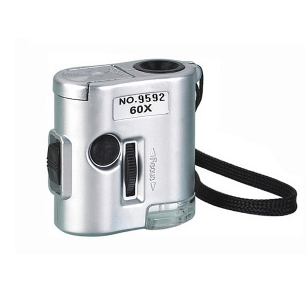 9592 60X Loupe Mini Microscope avec LED bijoux antiquités Identification Loupe verre Loupe LED lumière UV
