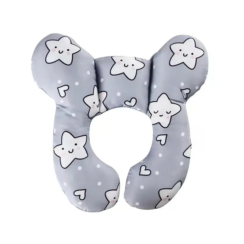 Cuscino per passeggino multifunzionale Nuovo cuscino a forma di U per bambini in cartone animato morbido cuscino per bambini da viaggio per auto